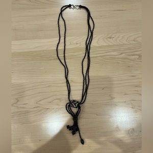 Black Beaded Bohemian Necklace